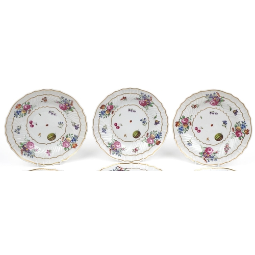 276 - Richard Ginori, set of six Italian porcelain soup bowls decorated with flowers, retailed by Aspreys,... 