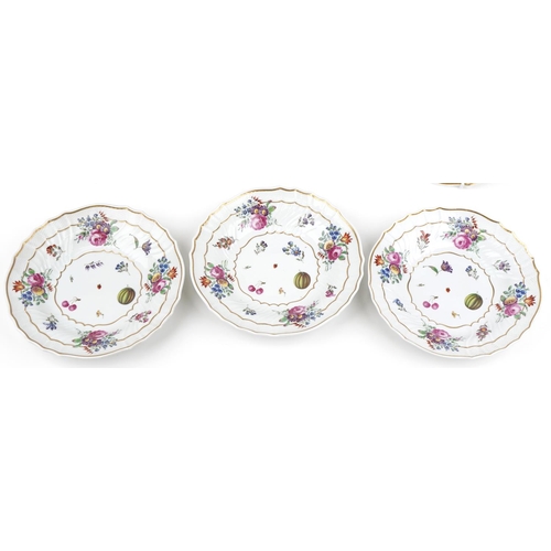 276 - Richard Ginori, set of six Italian porcelain soup bowls decorated with flowers, retailed by Aspreys,... 