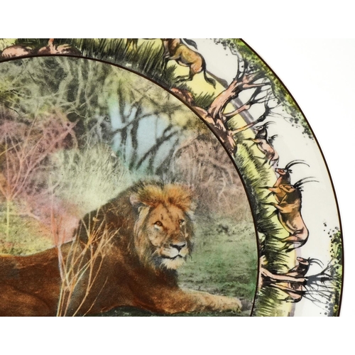 1327 - Royal Doulton African series Lion African Game Reserve charger, D6368, 33cm in diameter