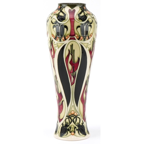 Large Moorcroft pottery vase hand painted and tubelined in the Gardener's pattern, designed by Kerry Goodwin, limited edition 132/200, dated 2005, 37cm high