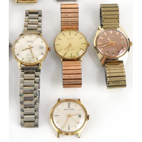 2693 - Fourteen vintage gentlemen's wristwatches including Junghans, Levis, Sekonda, Cyma, Avia, Bentima, S... 