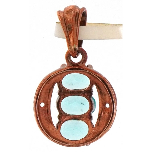 2386 - 9ct rose gold apatite and white topaz pendant with certificate, 2.1cm high, 2.0g