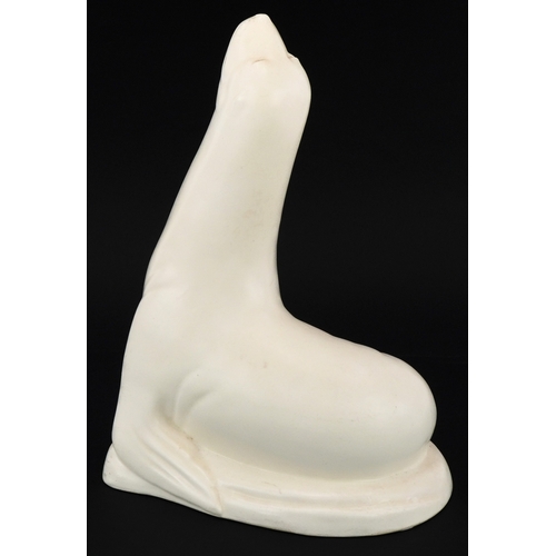 1173 - Beswick pottery seal having a cream glaze, numbered 383, 26.5cm high