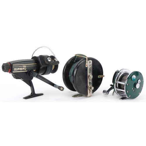 710 - Three vintage fishing reels including a Swedish Cardinal 55 example and Allcock Aerialite