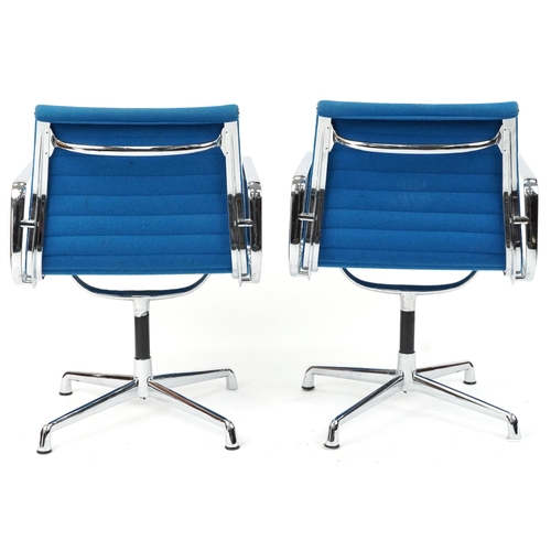 1007 - Manner of Charles and Ray Eames, pair of Vitre style EA108 aluminium chairs