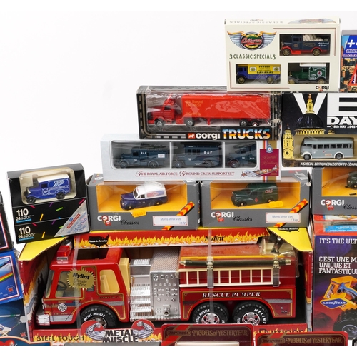 1556 - Large collection of diecast vehicles with boxes, including Forces Sweethearts by Lledo and Corgi Thr... 