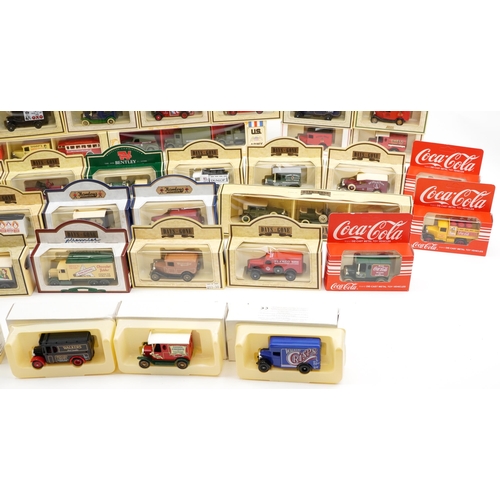 1558 - Large collection of diecast vehicles with boxes, some advertising, including Days Gone Ford Model T