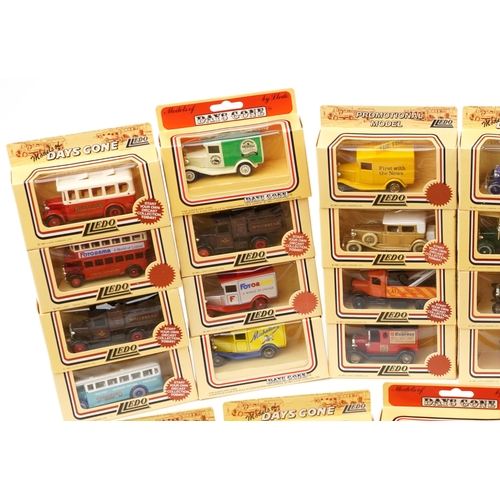 1558A - Large collection of Lledo model diecast vehicles, some advertising, including Sharps Super-Kreem Tof... 