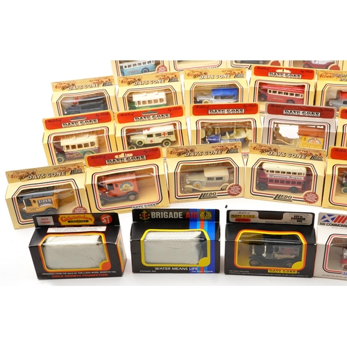 1558A - Large collection of Lledo model diecast vehicles, some advertising, including Sharps Super-Kreem Tof... 