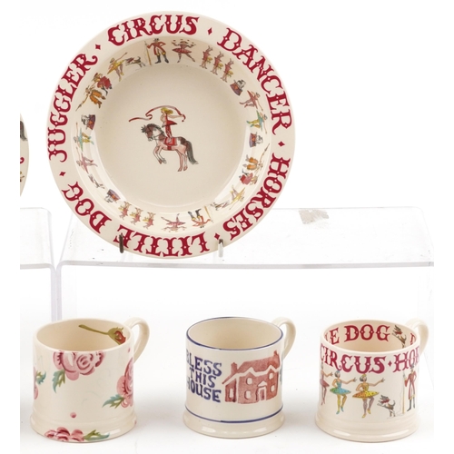 1351 - Emma Bridgewater tableware including Running Away with the Circus mug, bowl and plate, the largest 1... 