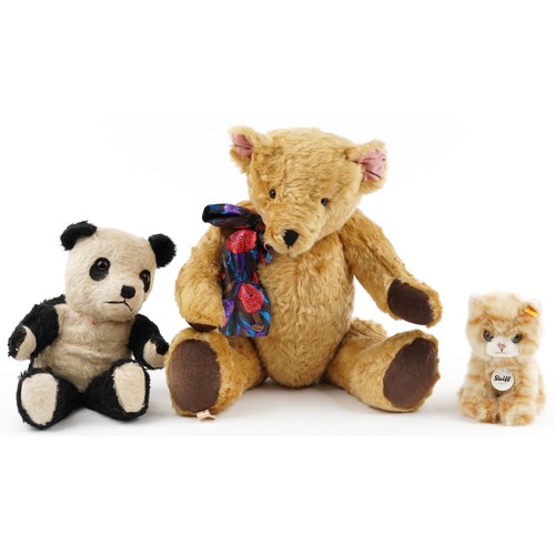 1526 - Three vintage teddy bears comprising a Steiff Original kitten, The Old Fashioned Teddy Bear Company ... 