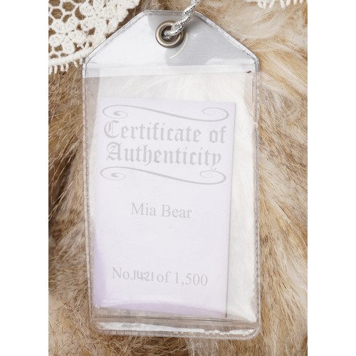 1525 - Four large Charlie teddy bears including Mia bear with certificate numbered 1421/1500, the largest 6... 