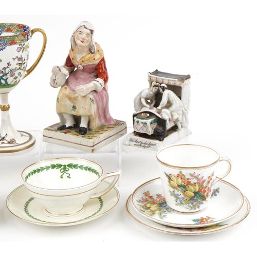 1304 - Victorian and later ceramics including Minton twin handled trophy, cup and saucer attributed to Worc... 