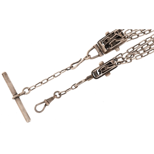 2283 - Naval interest watch chain in the form of a pulley block & tackle, 28cm in length, 22.0g