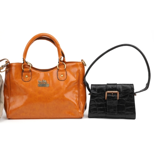 1214 - Four vintage and later designer ladies bags comprising Barbour, Mulberry, Coach and Fendi, the large... 