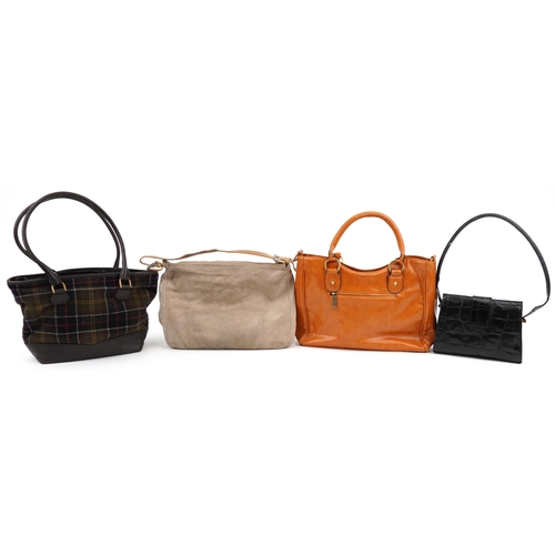 1214 - Four vintage and later designer ladies bags comprising Barbour, Mulberry, Coach and Fendi, the large... 