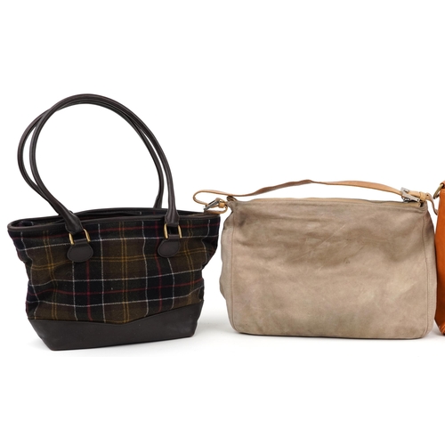 1214 - Four vintage and later designer ladies bags comprising Barbour, Mulberry, Coach and Fendi, the large... 