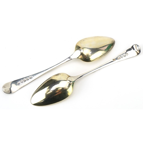 166 - Matched set of six George III silver spoons housed in a Jays Oxford Street London jeweller's case, h... 