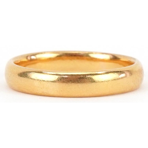 2420 - 22ct gold wedding band, London 1954, size O, 5.0g