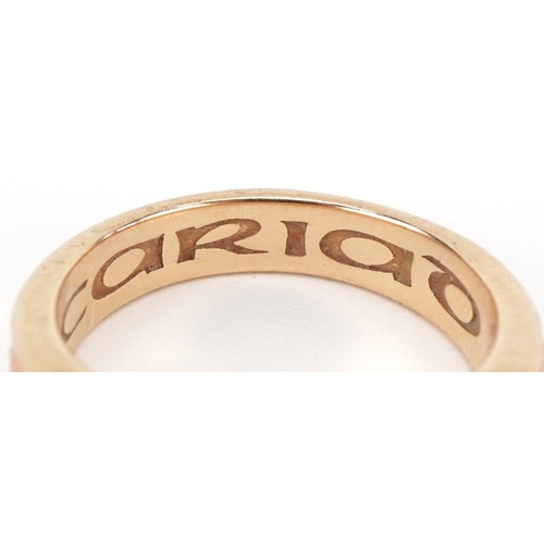 2454 - Clogau, Welsh 9ct two tone gold Cariad ring with box, size N, 6.0g