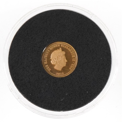 571 - Elizabeth II 2015 Long to Reign Over Us gold quarter sovereign by The Bradford Exchange with certifi... 