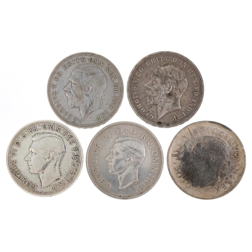 611 - Five British and Commonwealth of Australia crowns comprising two 1931 Rocking Horse and three 1937 e... 