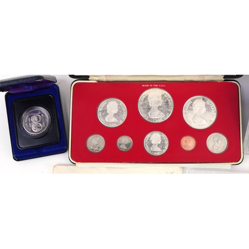 658 - United States of America, Canada and Cayman Islands coinage, some silver, including 1980 Proof Coina... 