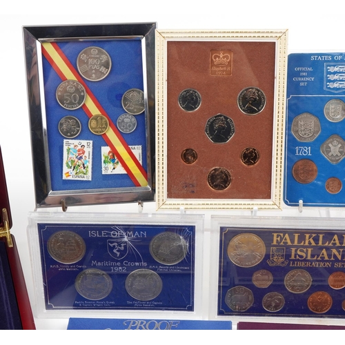 639 - British and Channel Island coinage including Falklands Islands Liberation set, Proof Coinage of Grea... 