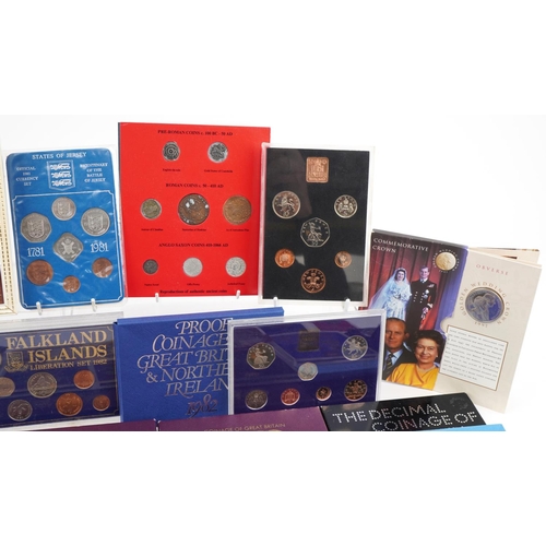 639 - British and Channel Island coinage including Falklands Islands Liberation set, Proof Coinage of Grea... 