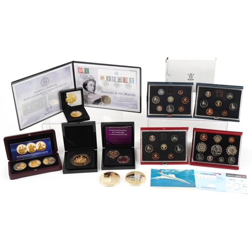 638 - British commemorative coinage including The Diamond Jubilee Monarch Majesty crown set by The London ... 