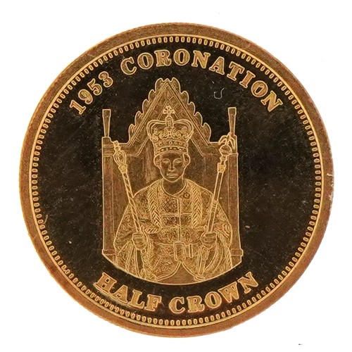 572 - Elizabeth II 2012 1953 Coronation gold half crown