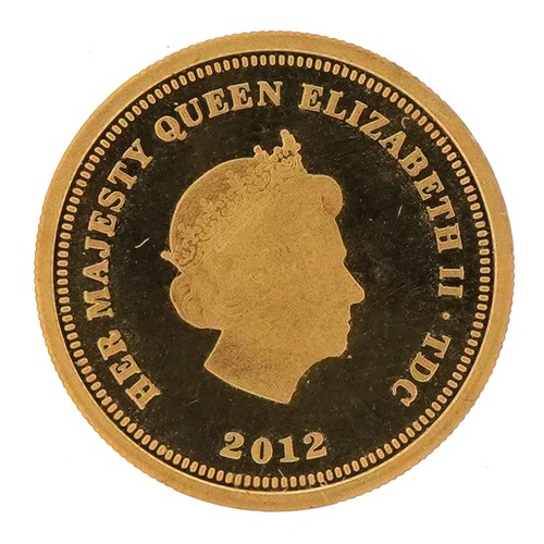 572 - Elizabeth II 2012 1953 Coronation gold half crown