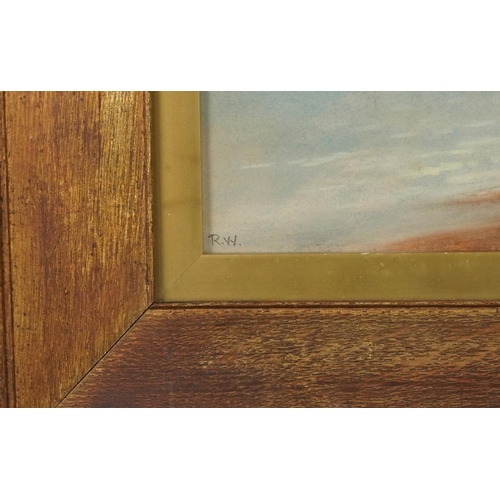 1142 - Beachy Head Lighthouse, local interest early 20th century pastel bearing monogram RW, mounted, frame... 