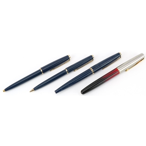 471A - Parker fountain pen, ballpoint pen and propelling pencil housed in a fitted case and a Parker Fronti... 