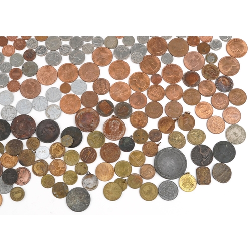 648 - Extensive collection of antique and later British and world coinage, tokens, medallions and masonic ... 