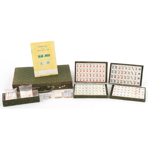 1531 - Vintage Chinese mahjong set housed in a fitted case, 32.5cm wide