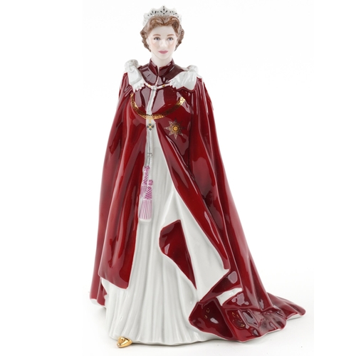 1174 - Royal Worcester Queen Elizabeth II figurine commemorating her 80th birthday, 23cm high