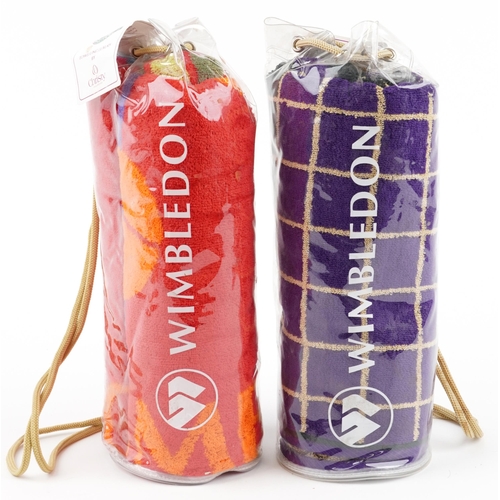 706 - Two sporting interest Wimbledon luxury towels with bags by Christy