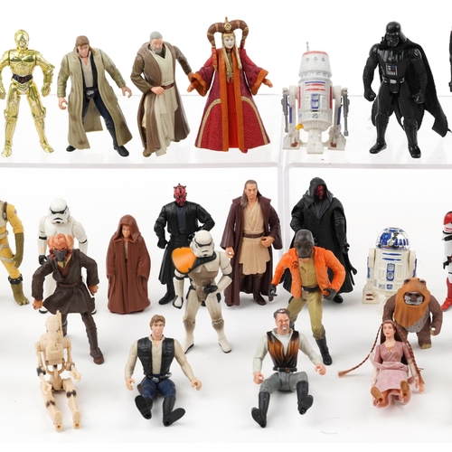 1546 - Vintage and later Star Wars action figures including R2D2, Darth Vader and C3PO