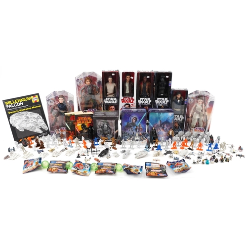 1550 - Star Wars collectables including The Force Awakens action figures with boxes by Hasbro and a Forces ... 