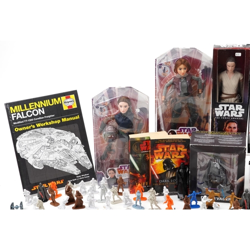 1550 - Star Wars collectables including The Force Awakens action figures with boxes by Hasbro and a Forces ... 