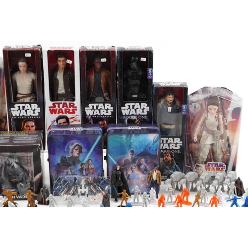 1550 - Star Wars collectables including The Force Awakens action figures with boxes by Hasbro and a Forces ... 