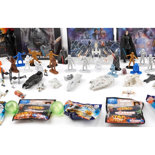 1550 - Star Wars collectables including The Force Awakens action figures with boxes by Hasbro and a Forces ... 