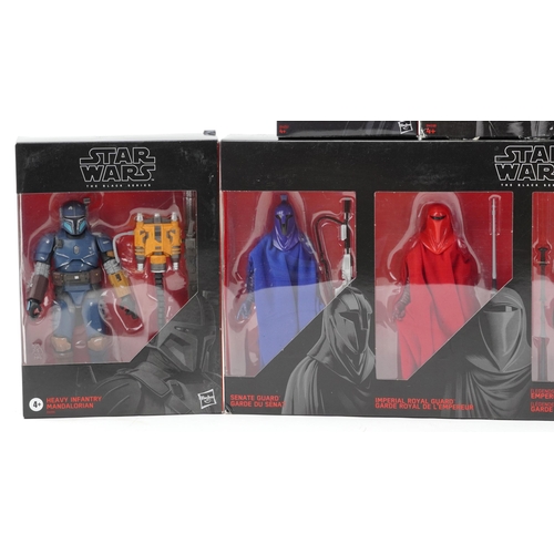 1547 - Star Wars The Black Series action figures with boxes by Hasbro including Din Djarin and The Child, S... 