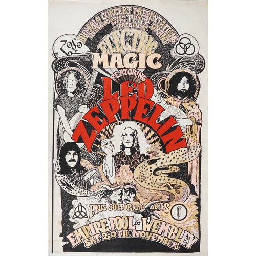 Vintage Electric Magic featuring Led Zeppelin advertising billboard poster, 153cm x 101.5cm