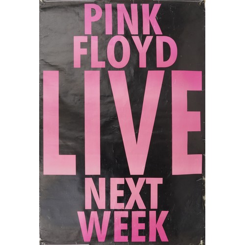 Vintage Pink Floyd Live Next Week advertising billboard poster, 152cm x 100.5cm