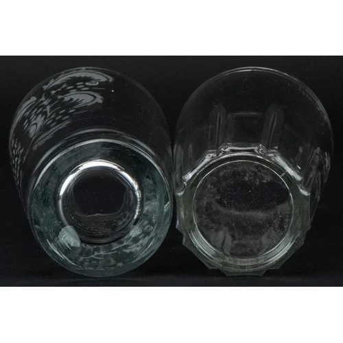 1400 - Two commemorative glass beakers including a Edward VII example, 12cm high