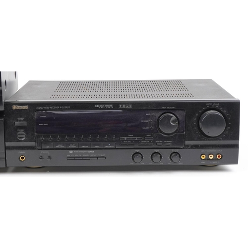 1255 - Sherwood HiFi equipment comprising audio/video receiver R-325RDS, double cassette deck DD-400C and c... 