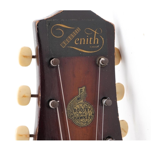 1244 - Boosey & Hawkes Zenith six string acoustic guitar with protective case, model 17, serial number 2321... 