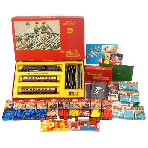 1542 - Tri-ang OO gauge model railway and Lego System building blocks, predominantly with boxes, the Tri-an... 